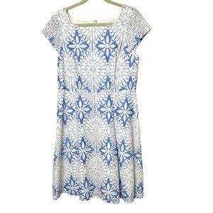 Talbots‎ RSVP Blue White Floral Sheath Dress in Size 10
